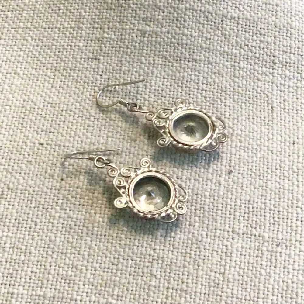 Sterling Silver CZ Dangle Earrings - image 4