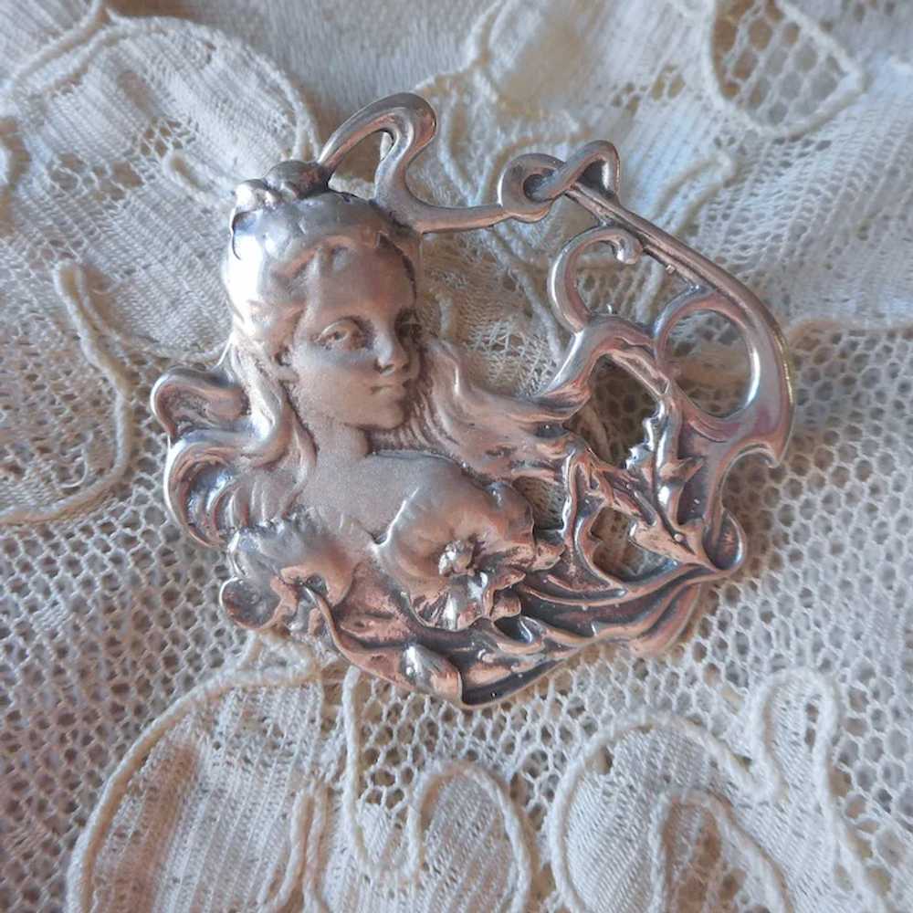 Sterling Silver Art Nouveau Style Vintage Pin You… - image 6