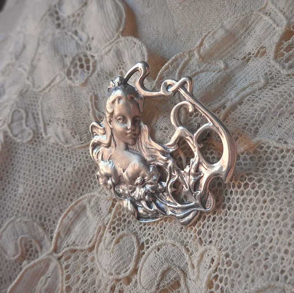 Sterling Silver Art Nouveau Style Vintage Pin You… - image 7