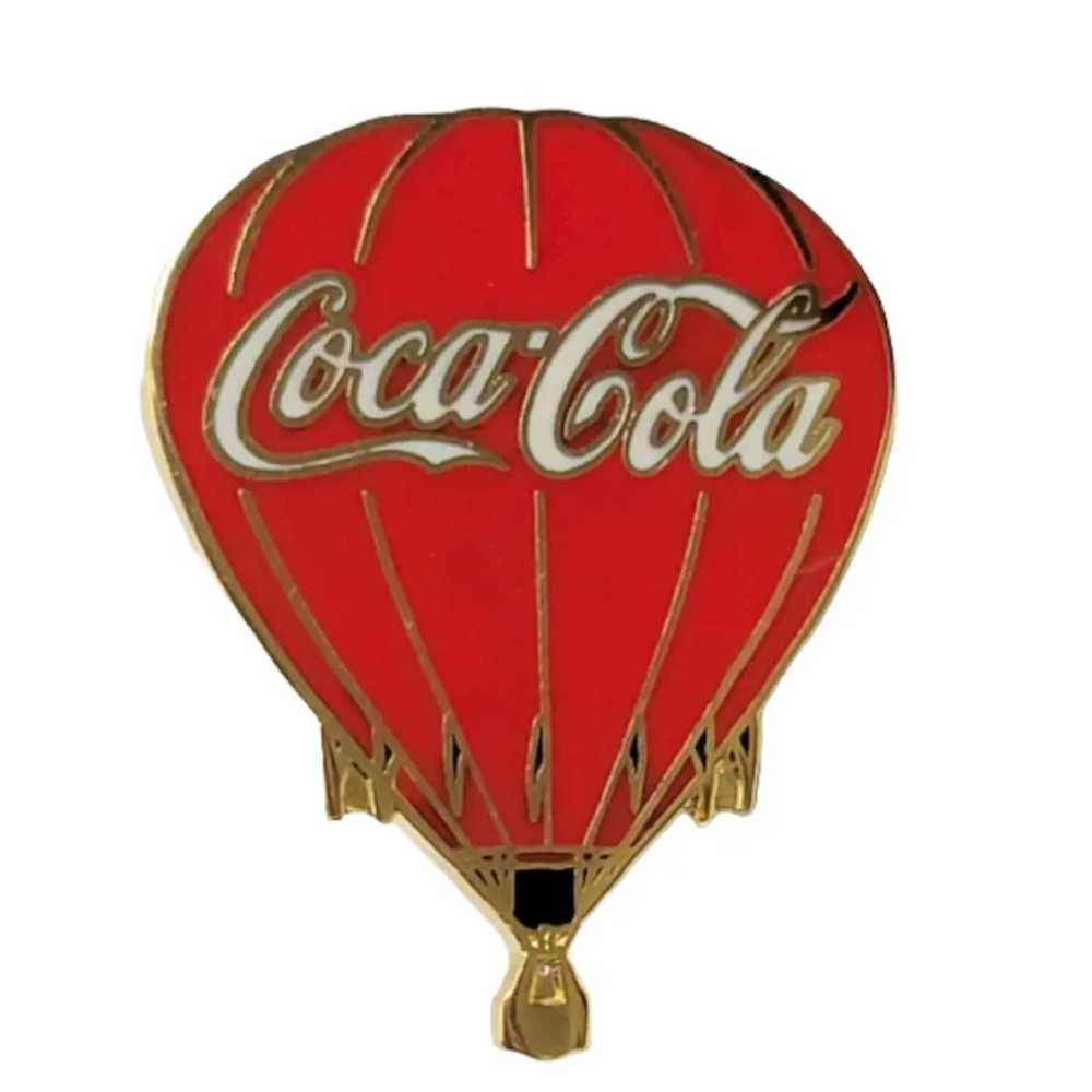 Coca Cola Vintage Promotional Hot Air Balloon Pin Bad… Gem