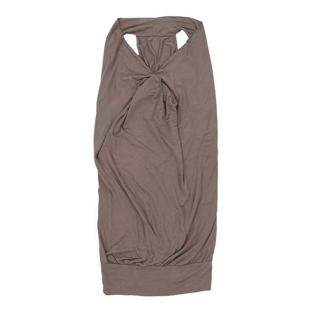 Vintage Unbranded Halterneck Dress - Medium Brown… - image 1