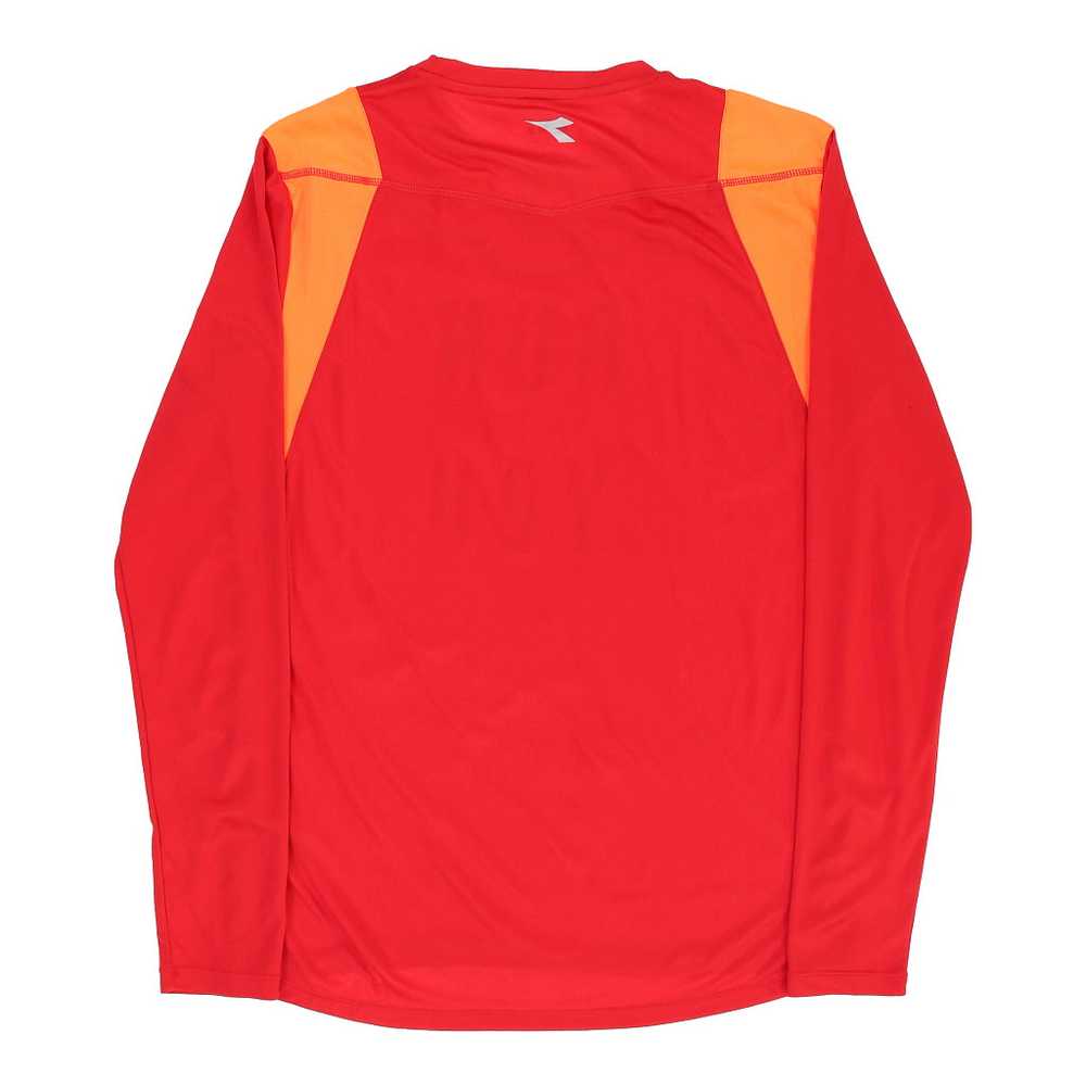 Vintage Diadora Long Sleeve T-Shirt - XL Red Poly… - image 2