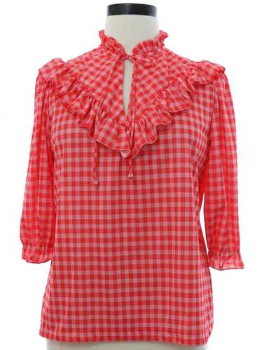 1970's Our Way Womens Ruffled Front Shirt