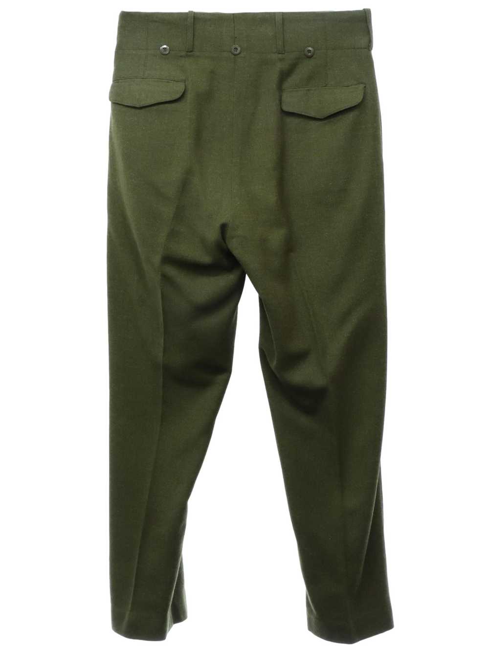 1960's Mens Pleated Heavy Wool Military Pants - Gem