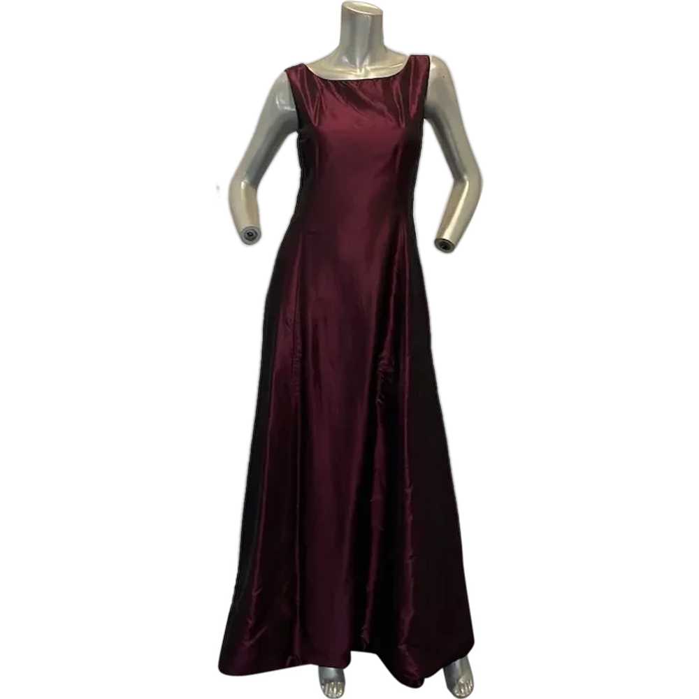 Georges Rech Vintage Burgundy Maxi Dress Size FR … - image 1