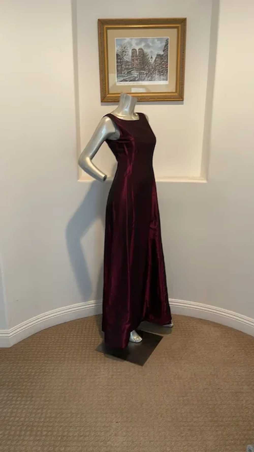 Georges Rech Vintage Burgundy Maxi Dress Size FR … - image 2