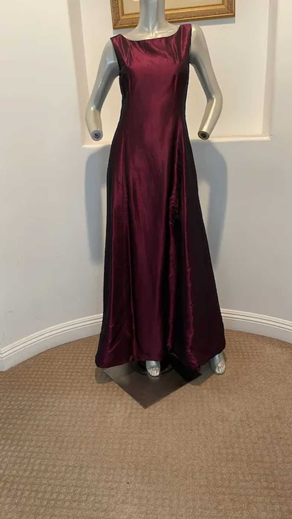Georges Rech Vintage Burgundy Maxi Dress Size FR … - image 5