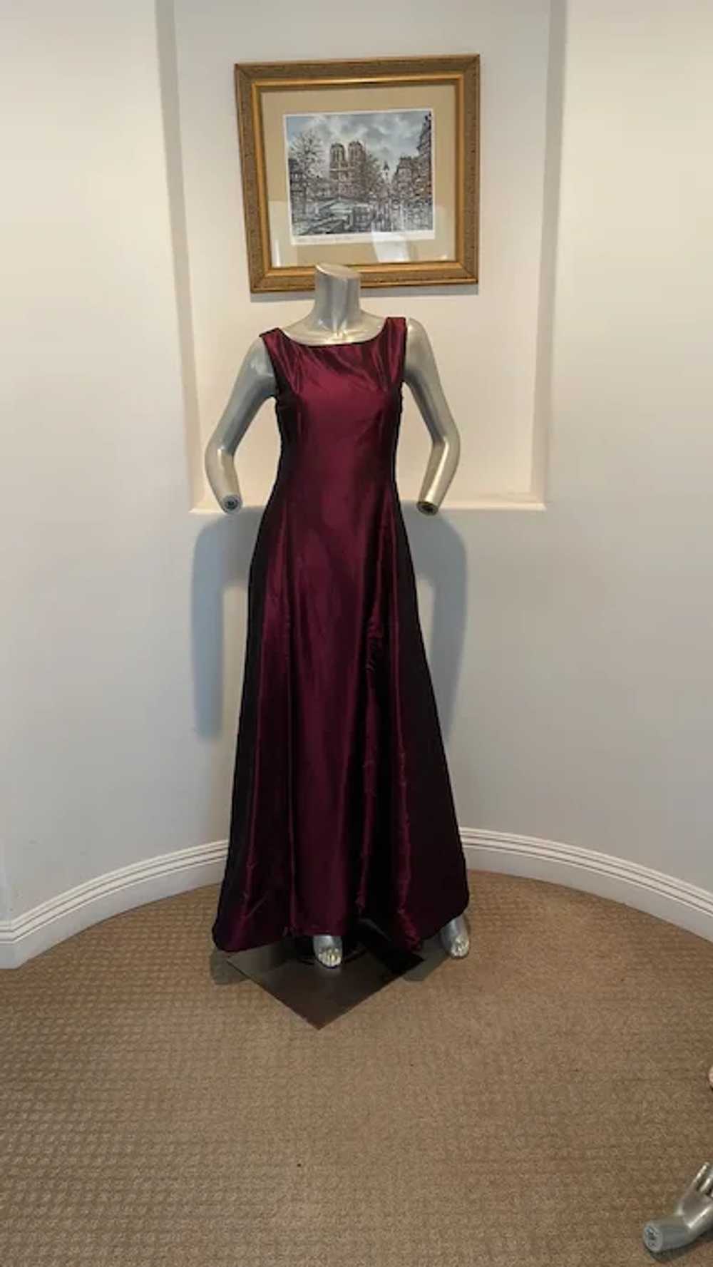 Georges Rech Vintage Burgundy Maxi Dress Size FR … - image 8