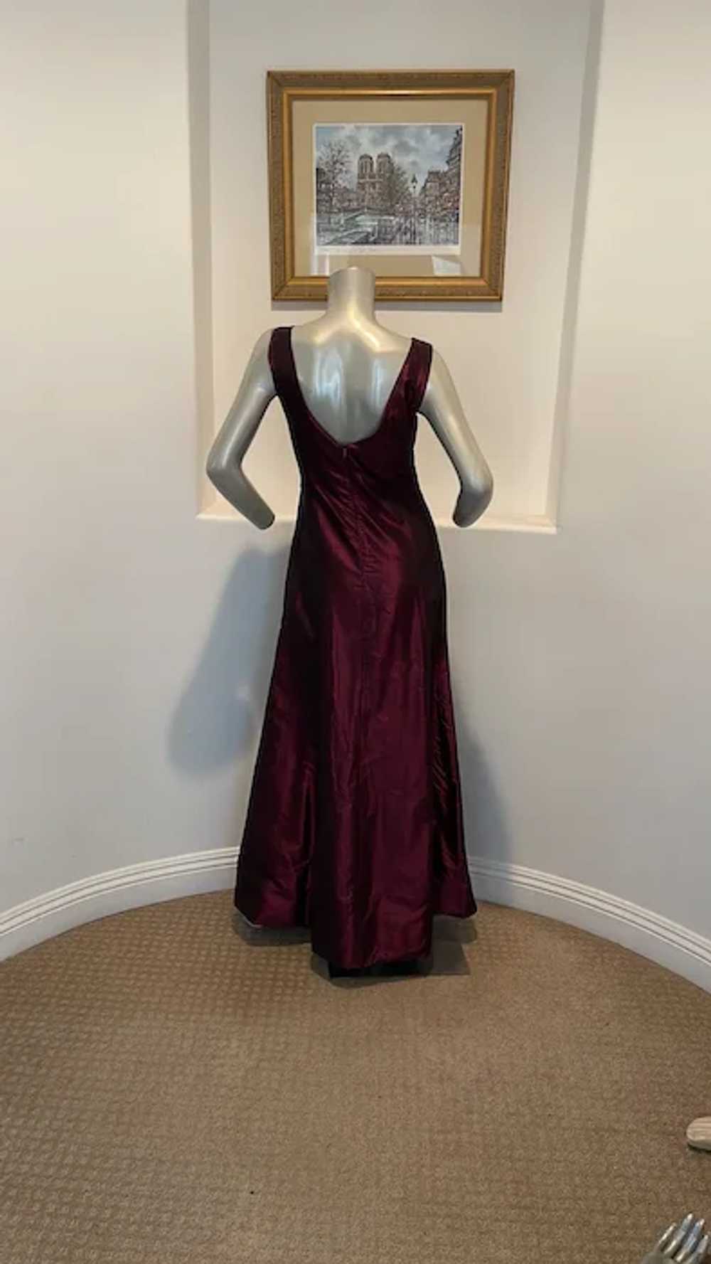 Georges Rech Vintage Burgundy Maxi Dress Size FR … - image 9