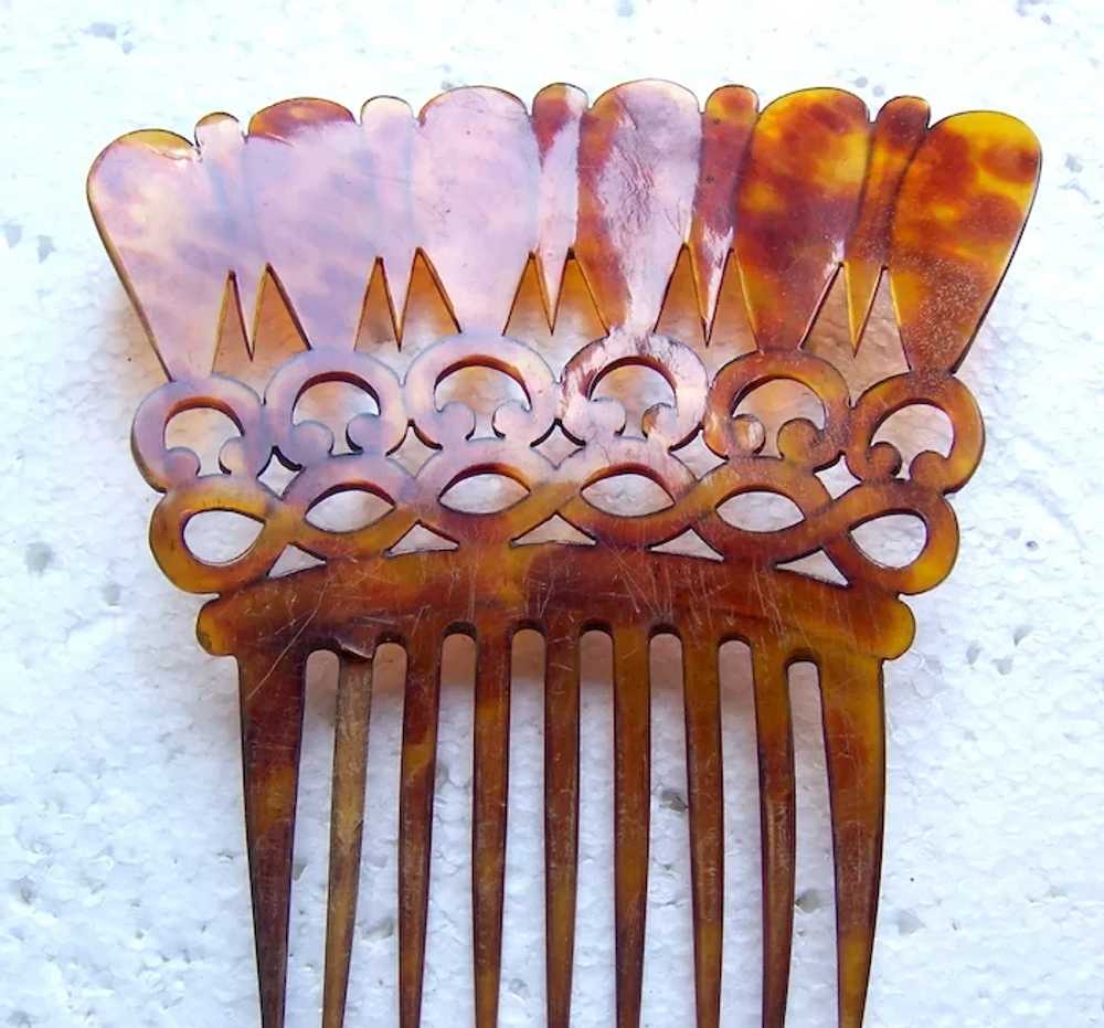 Large Victorian hair comb steerhorn mantilla styl… - image 2