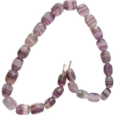 Banded Fluorite Pebble Necklace - image 1