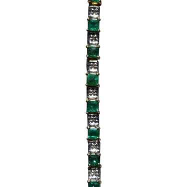 Natural Emerald and Diamond Bracelet