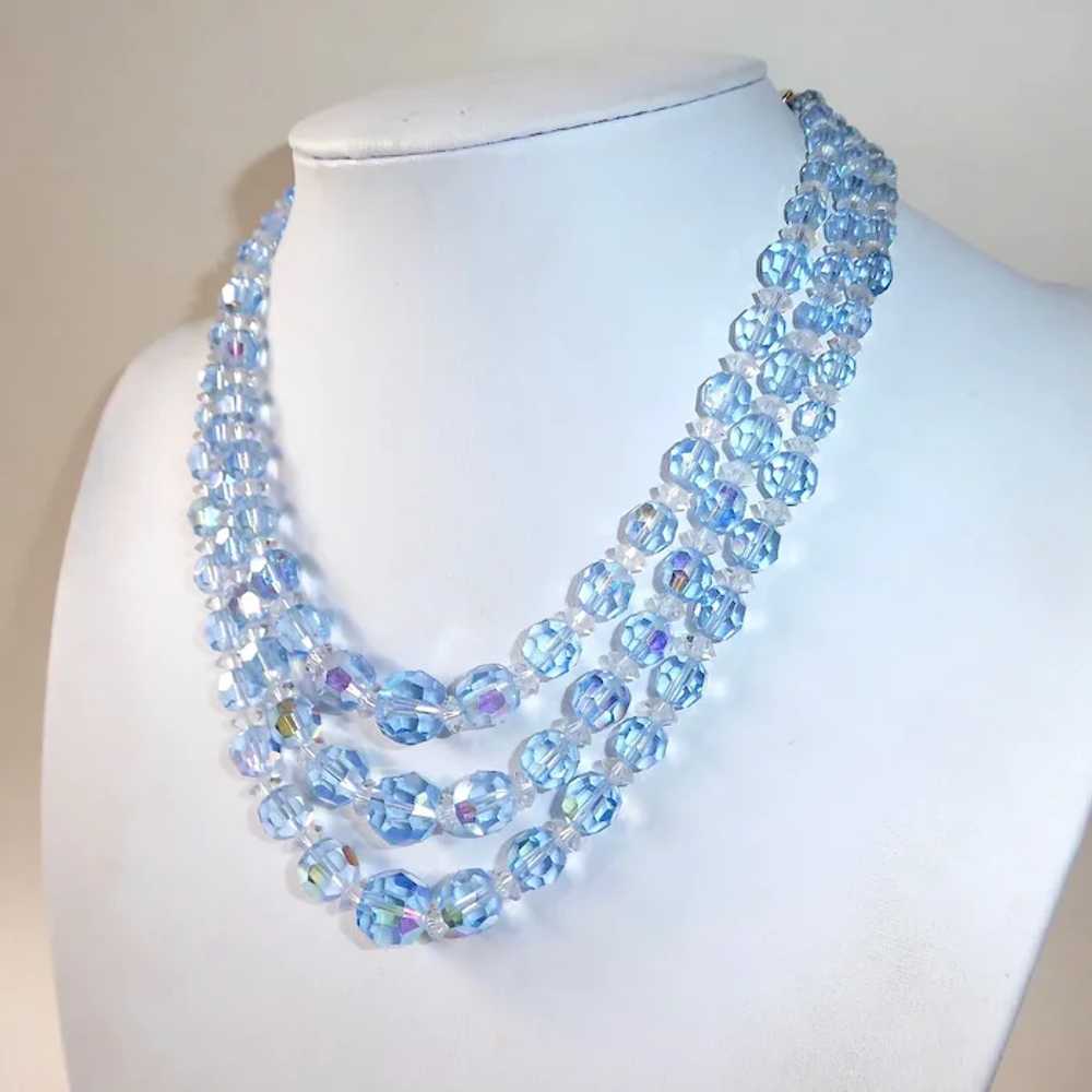 Laguna Aurora Borealis Triple Strand Bead Necklace - image 9