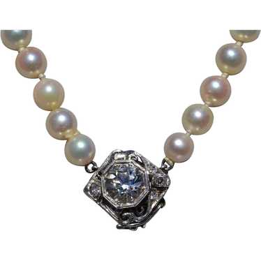 Antique Pearl and Diamond Necklace