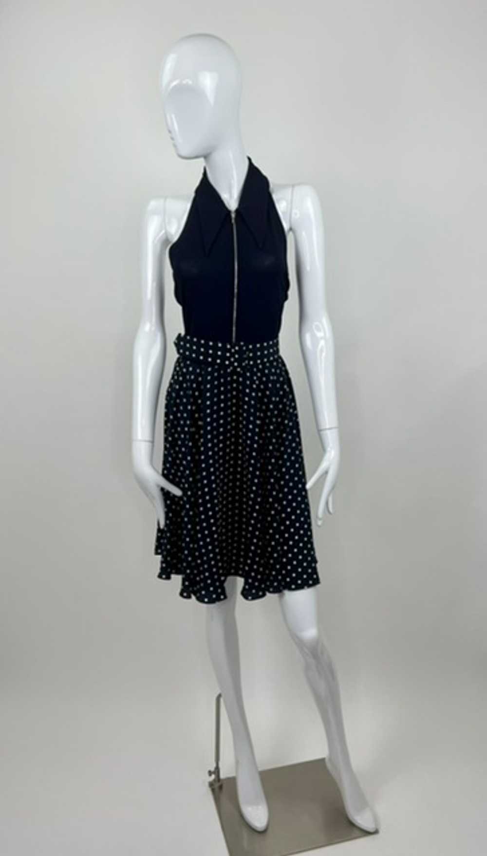 Jasper Conran 80’s Backless Polka Dot Skater Dress - image 1