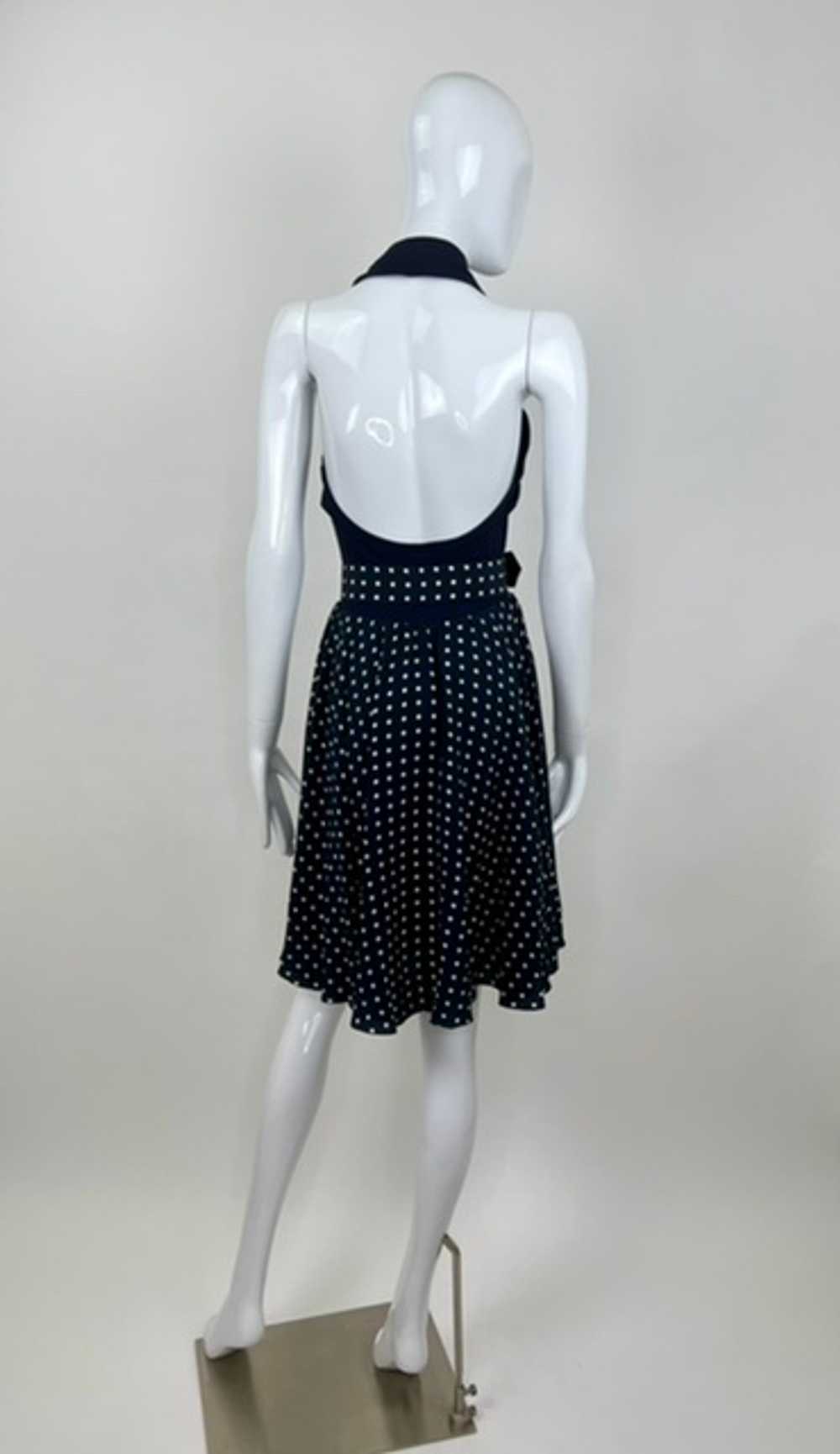 Jasper Conran 80’s Backless Polka Dot Skater Dress - image 2