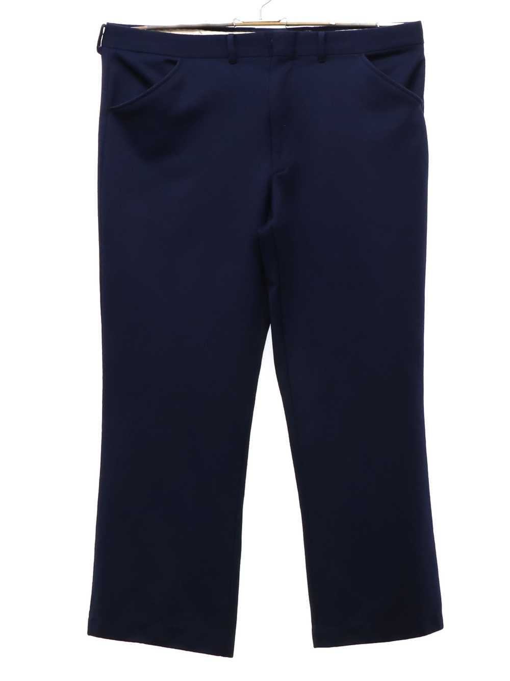 1970's Mens Dark Blue Disco Pants - image 1