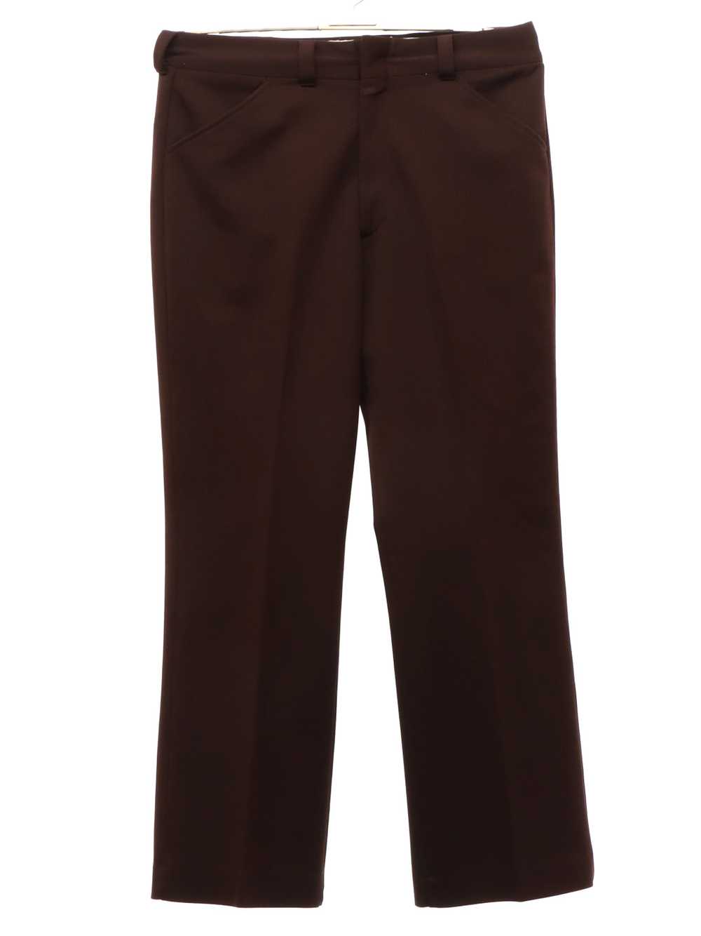 1970's Montgomery Ward Mens Dark Brown Leisure Pants - Gem