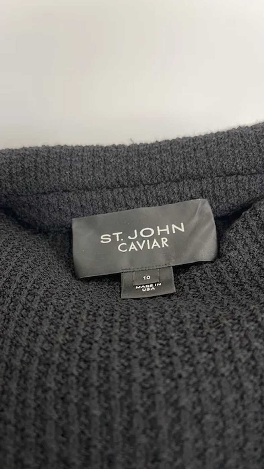 St. John Caviar Black Knit  Blazer Vintage 1990's - image 9