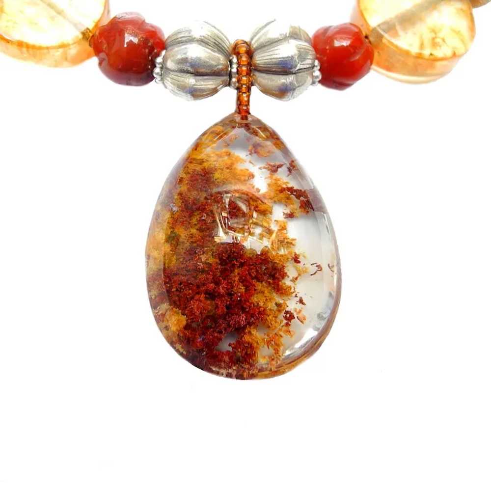 Luminous Lodolite, “Landscape Stone” on Necklace … - image 2