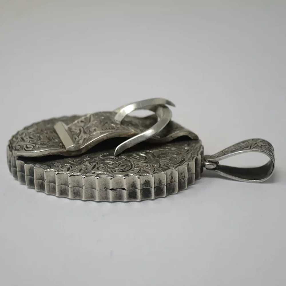 Antique Victorian Silver 3D Belt Buckle Engraved … - image 11