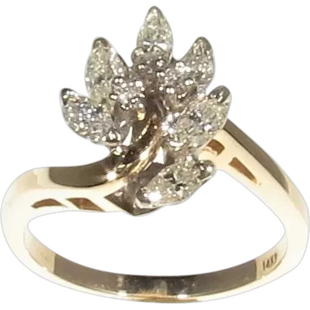 Marquise Diamond Flourish Ring - image 1