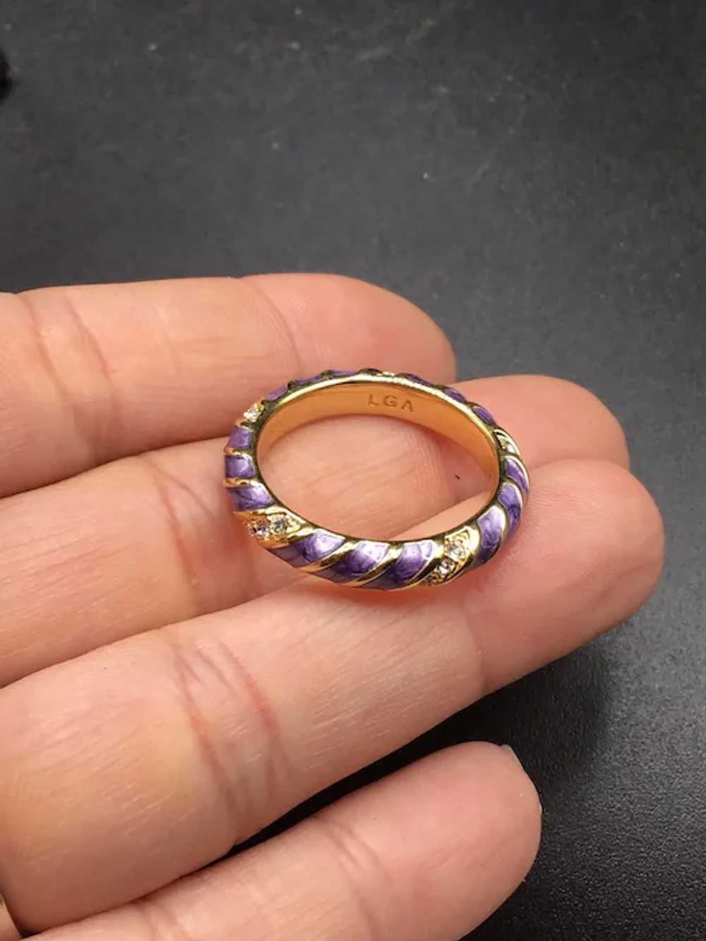 Lauren G. Adams Lilac Light Purple Ring Band Enam… - image 2