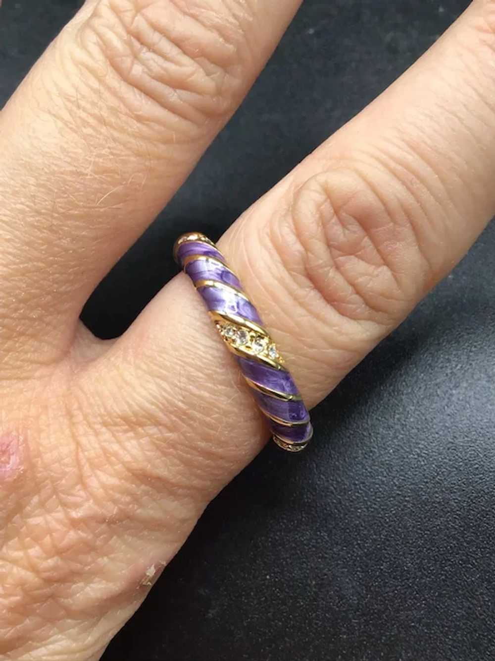 Lauren G. Adams Lilac Light Purple Ring Band Enam… - image 3