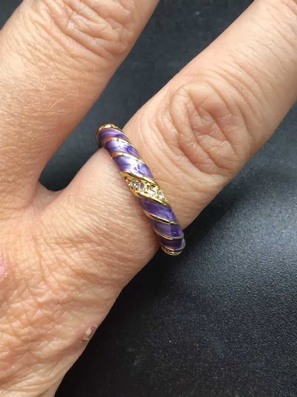 Lauren G. Adams Lilac Light Purple Ring Band Enam… - image 4