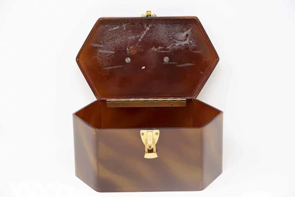 Vintage Faux Tortoiseshell Lucite Handbag - image 4