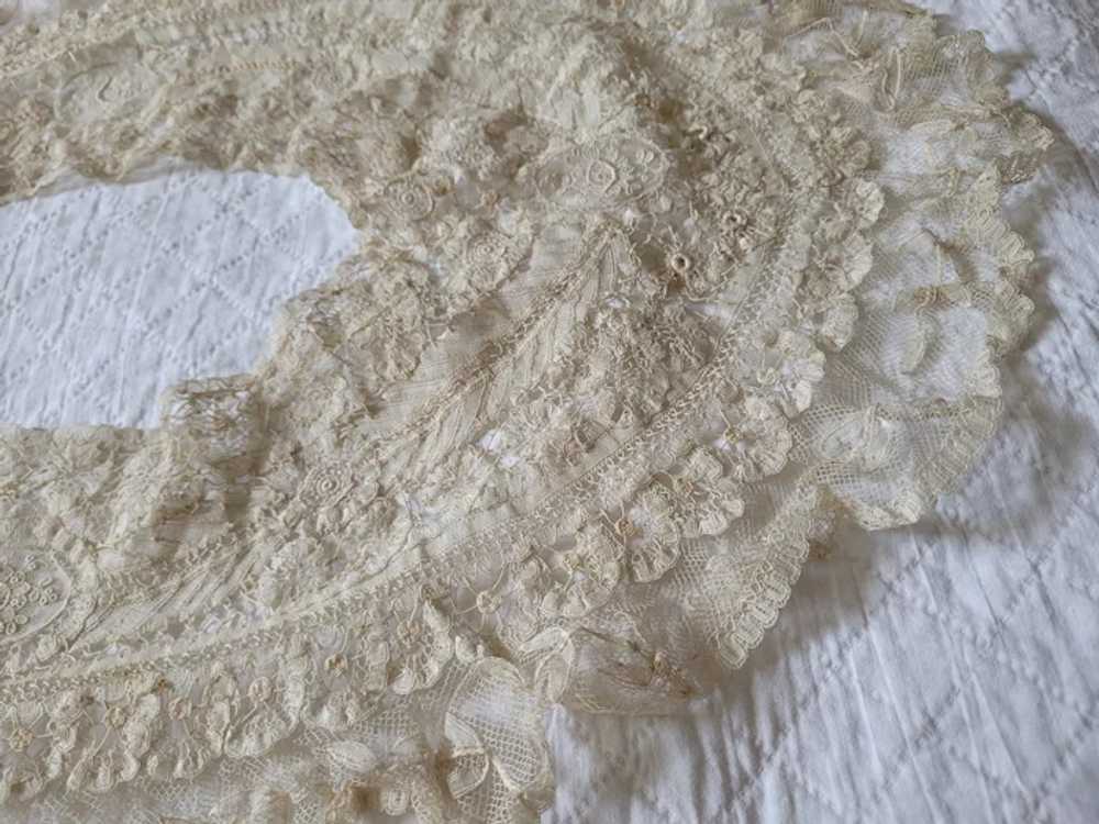 Large Brussels Lace Net Mix Collar & Sleeves From… - image 7