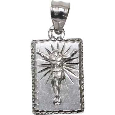 14K White Gold Jesus Pendant - image 1