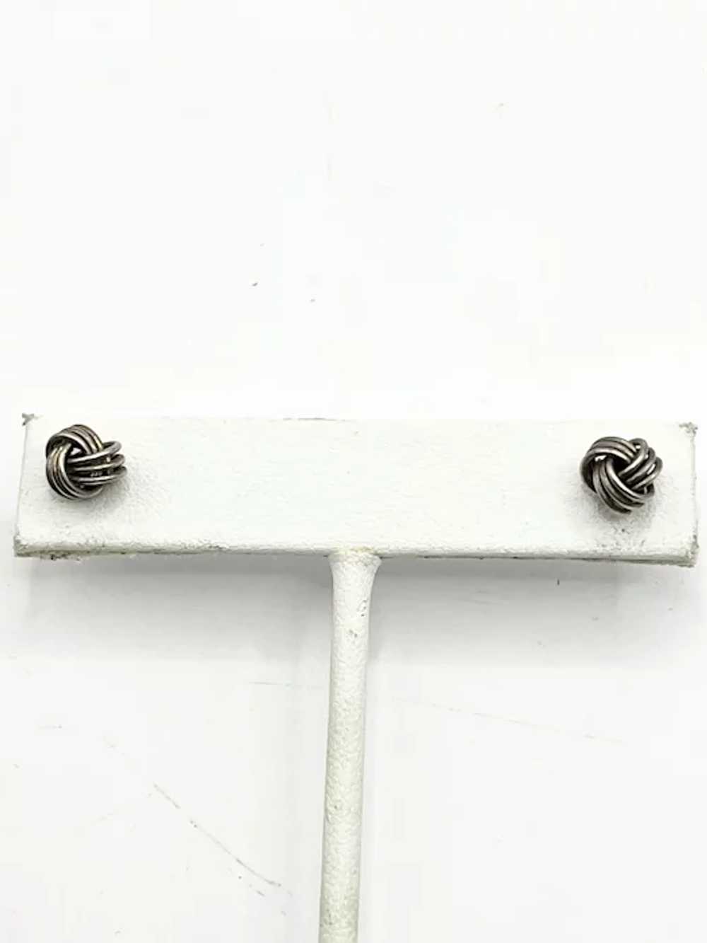 Vintage 925 Sterling Silver Love Knot Earrings - image 7
