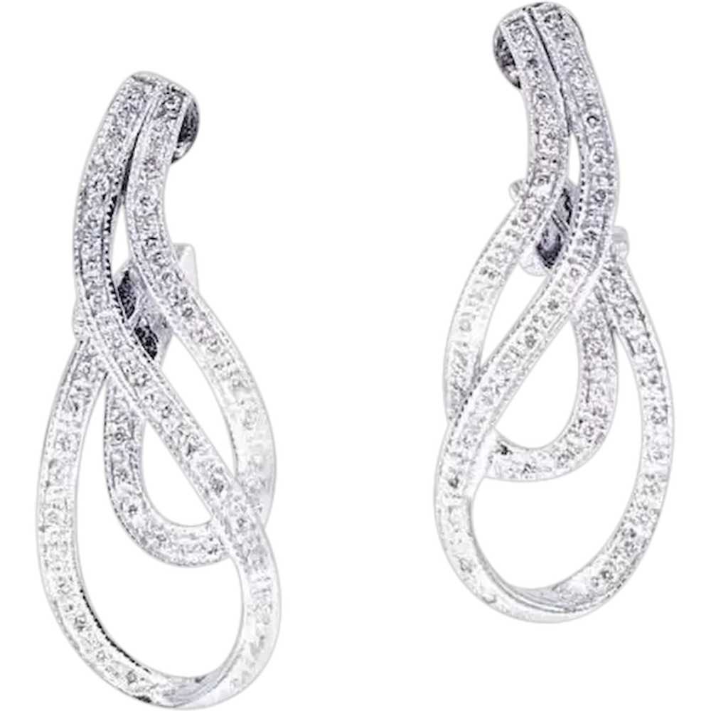 Art Deco 1.20 Total Carat Weight Diamond Earrings - image 1