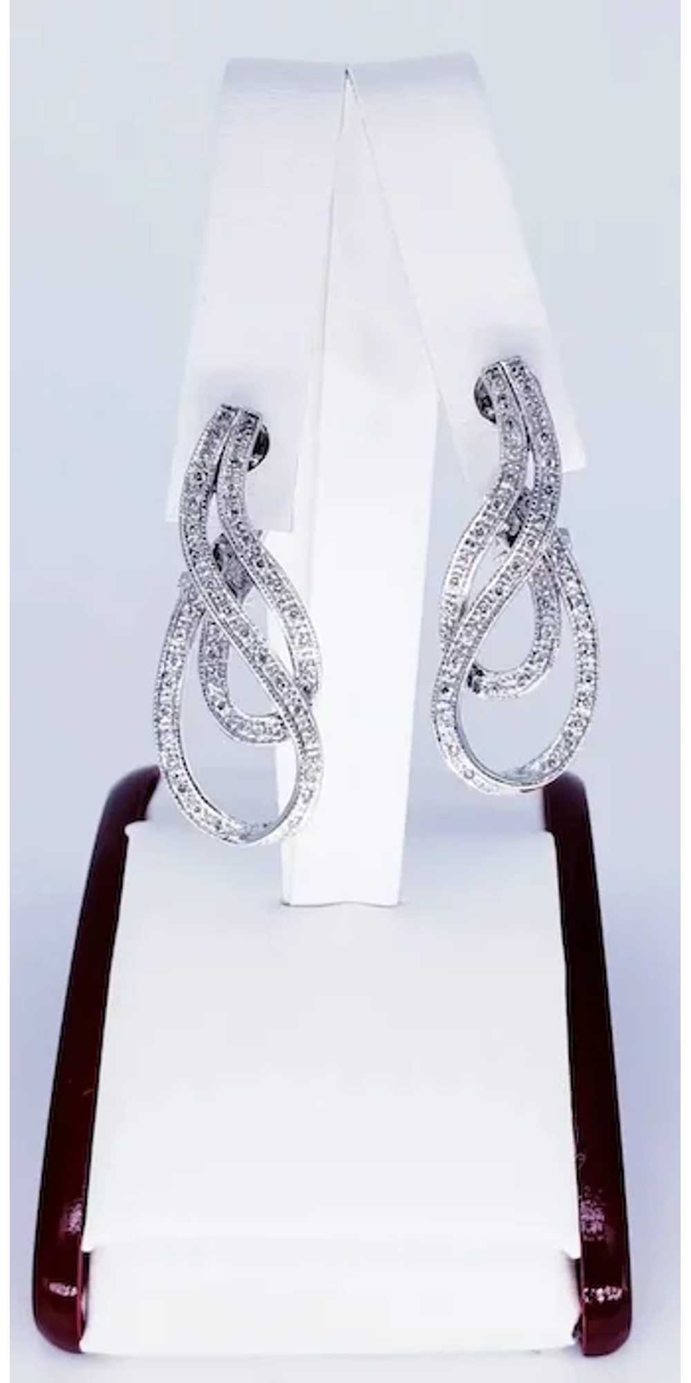 Art Deco 1.20 Total Carat Weight Diamond Earrings - image 2