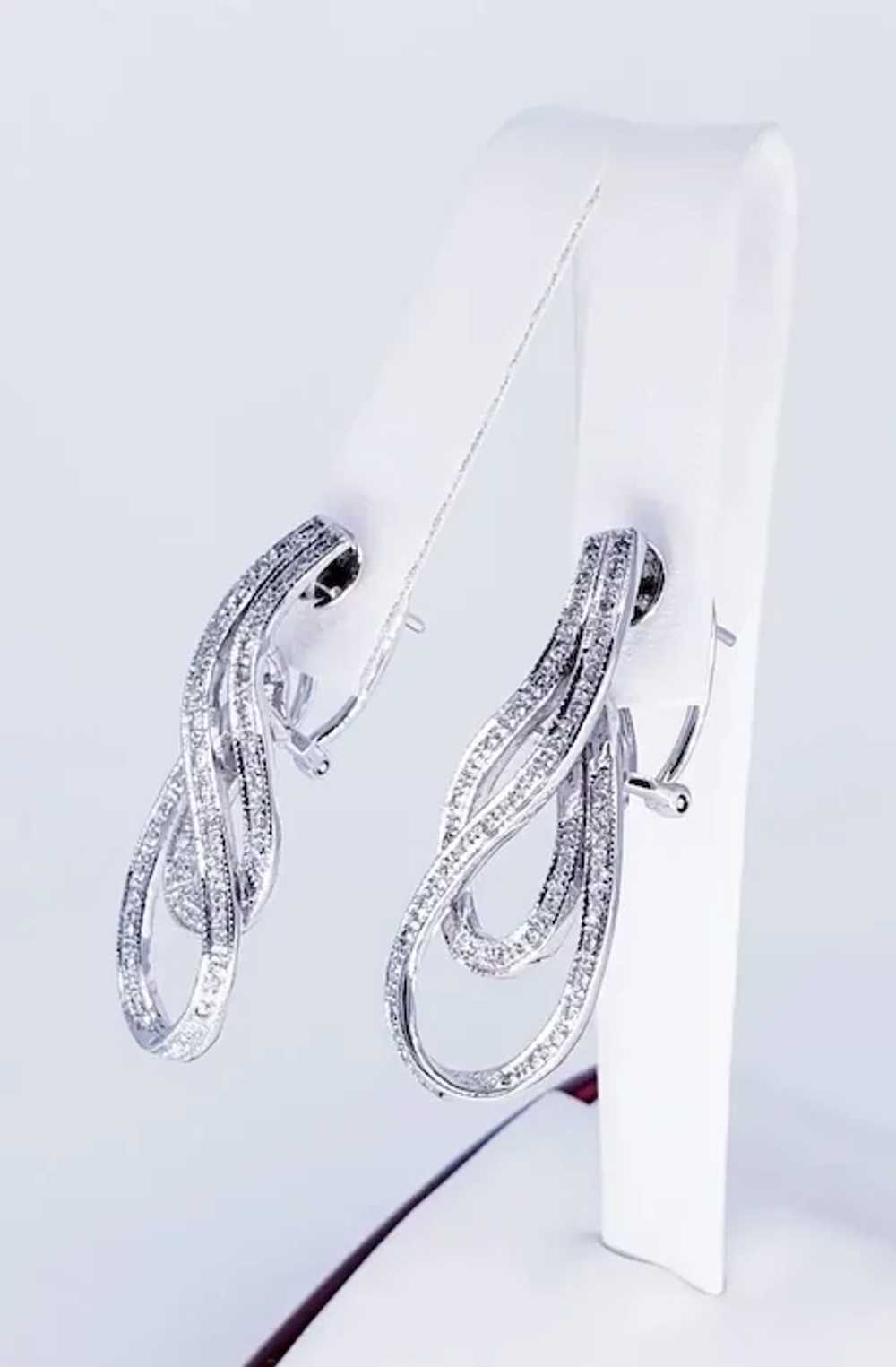 Art Deco 1.20 Total Carat Weight Diamond Earrings - image 4