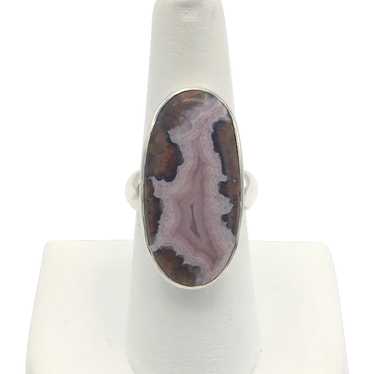 Elongated Jasper Ring - Sterling Silver