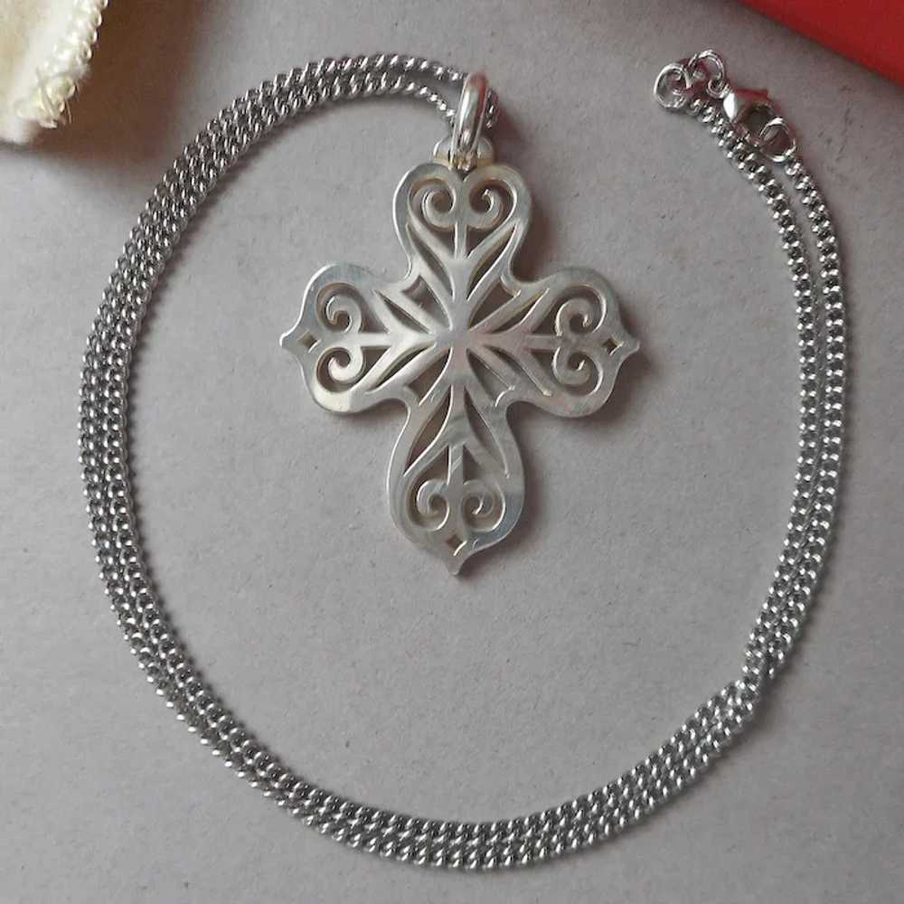 James Avery Sterling Silver Cross Chain Necklace … - image 2