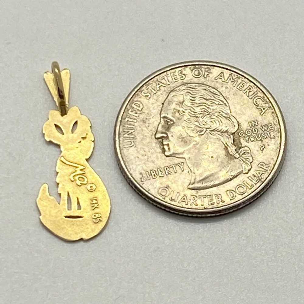 Domestic CAT Vintage Charm Pendant 14K Gold - image 2