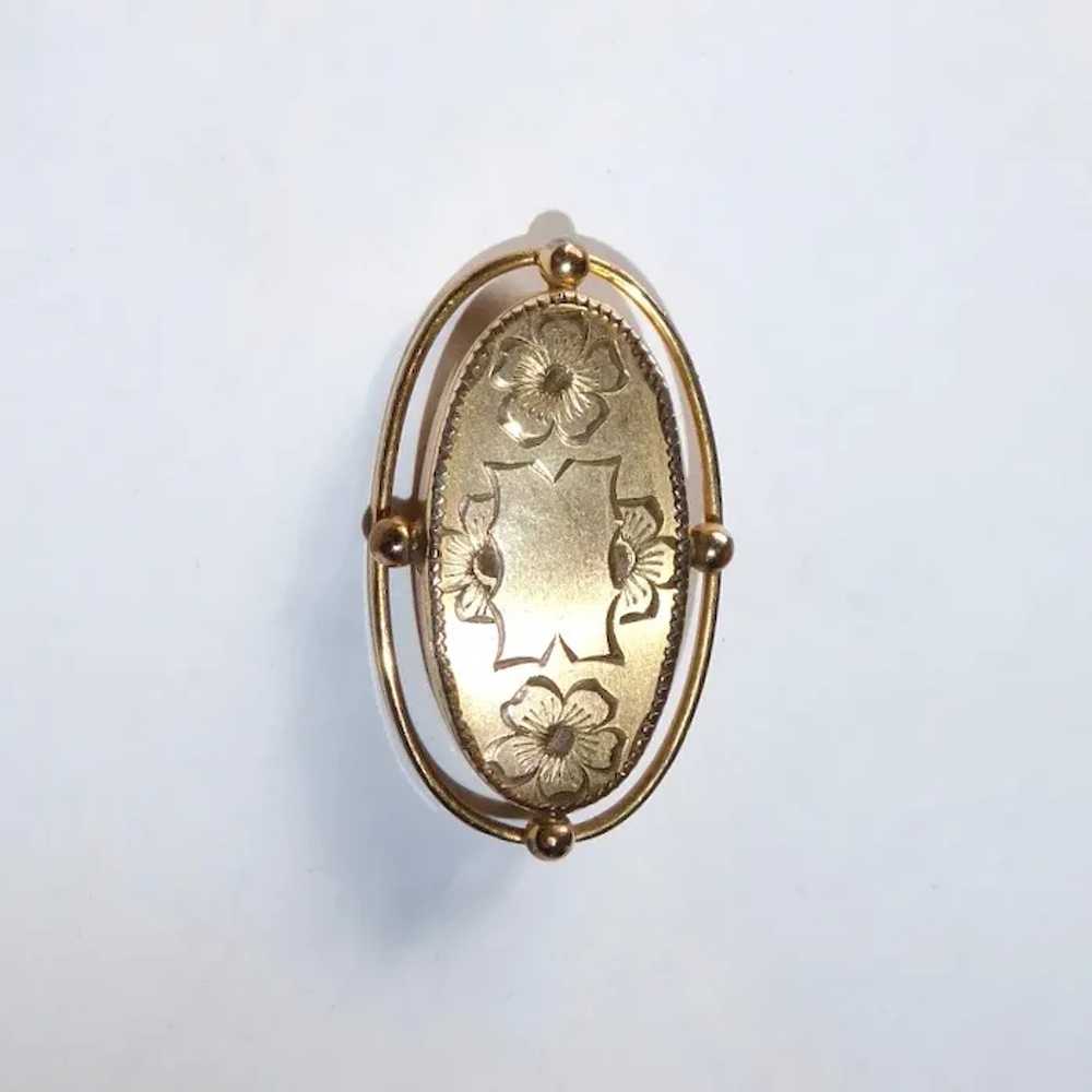 Creed Mid Century Gold Filled Pin w Cartouche - image 4