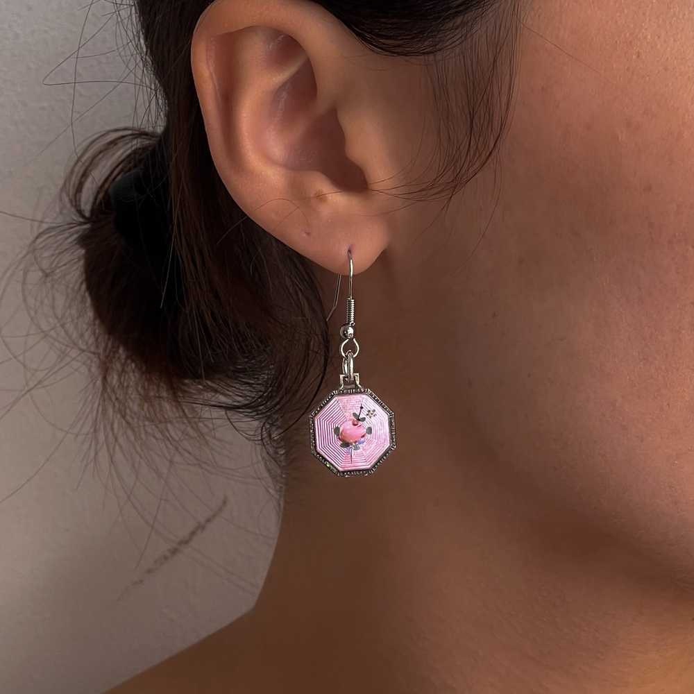 Pink Rosebud Earring - image 1