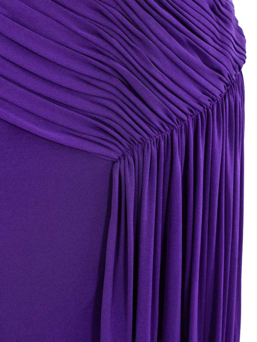 Vicky Tiel Ruched Purple Mini Dress - image 4