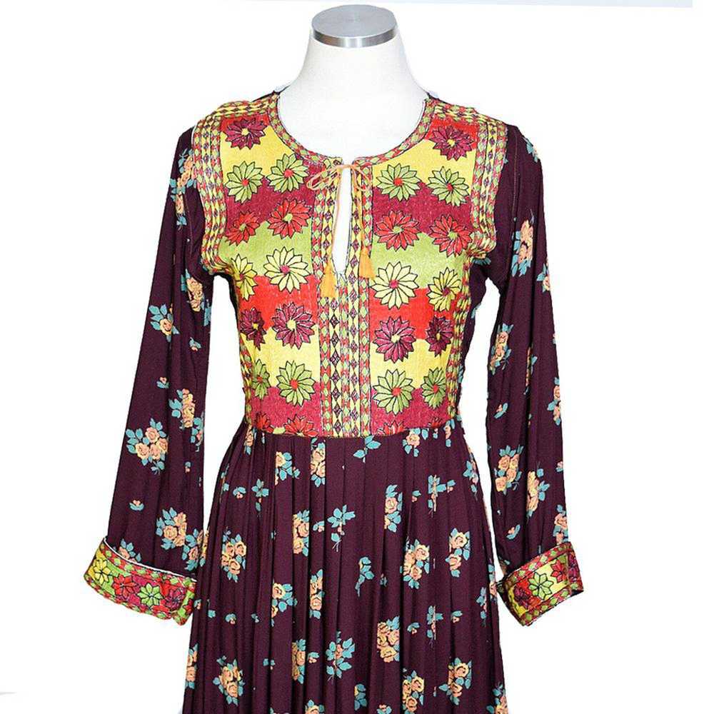 1970s Embroidered Maxi Dress - image 11