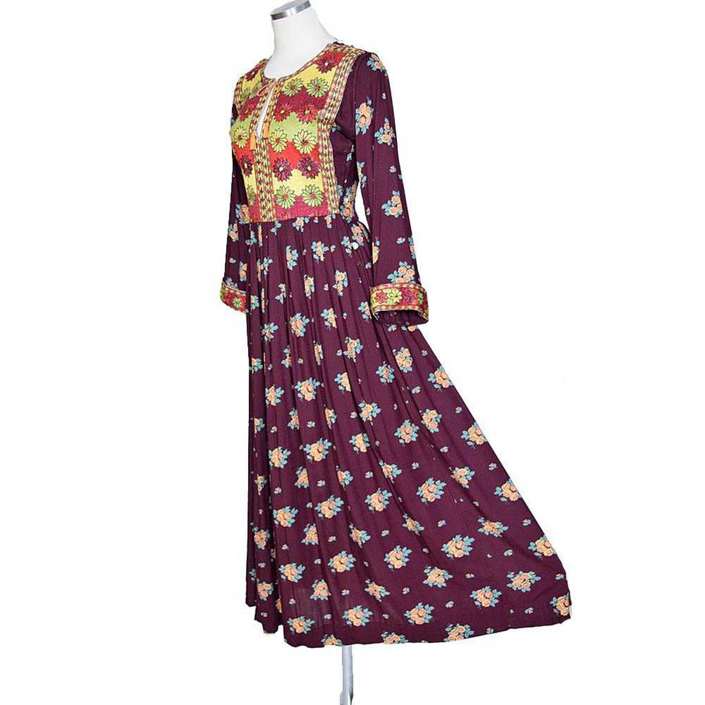 1970s Embroidered Maxi Dress - image 5