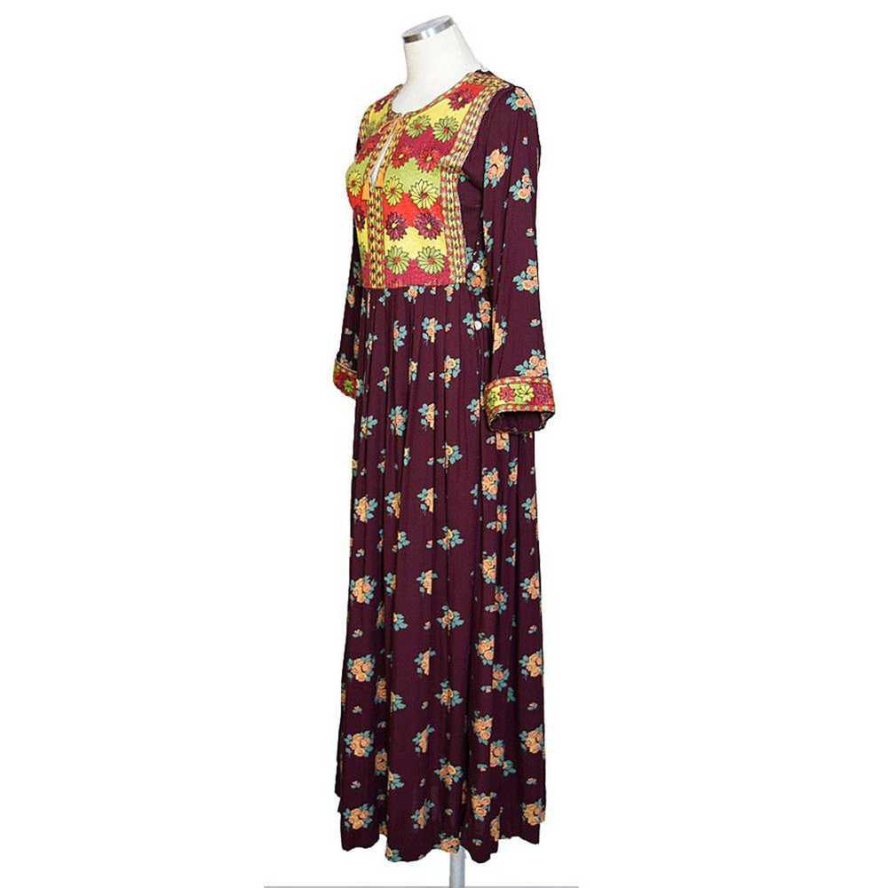1970s Embroidered Maxi Dress - image 6