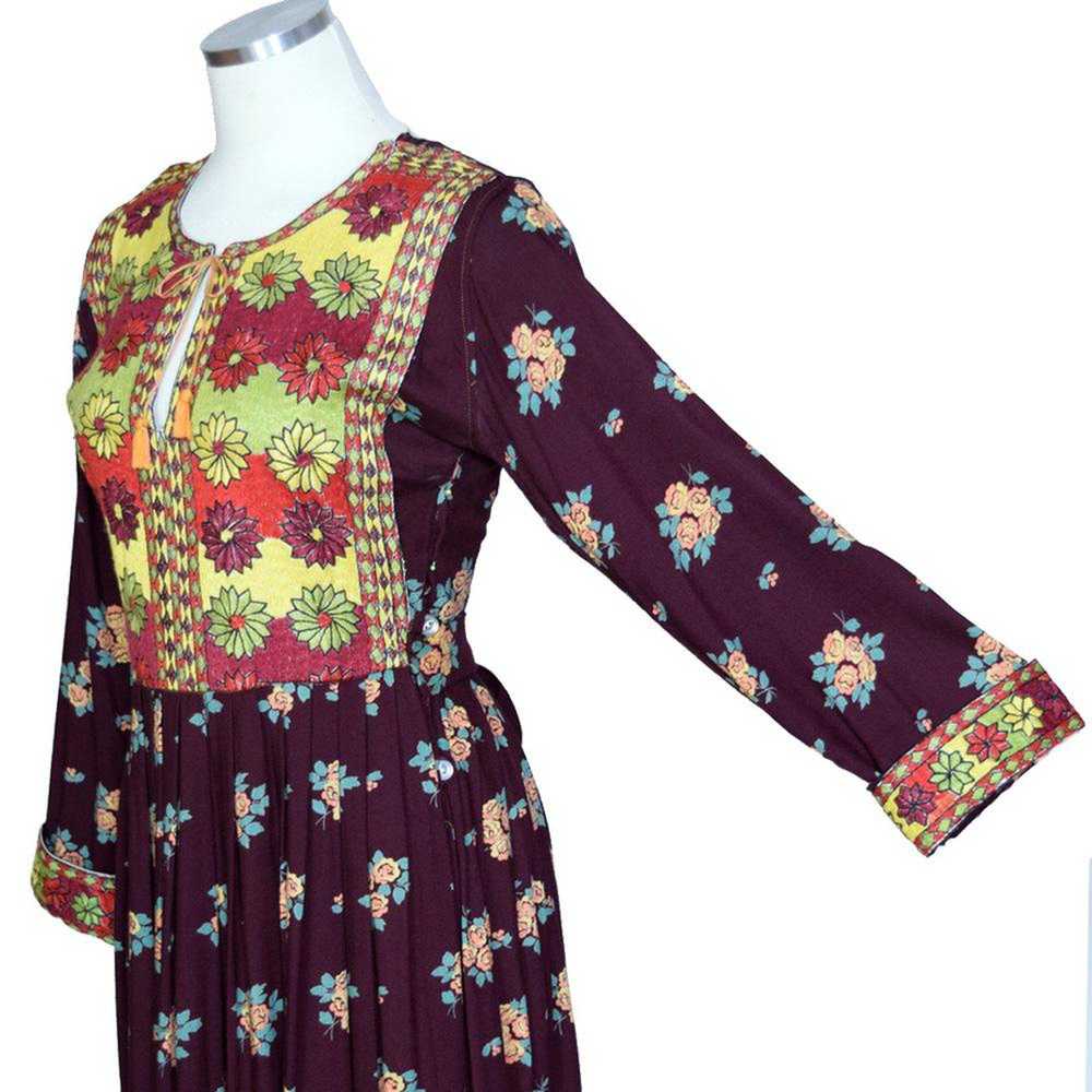 1970s Embroidered Maxi Dress - image 7