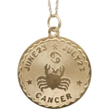 Vintage Horoscope Birth Month Cancer 14K Yellow G… - image 1