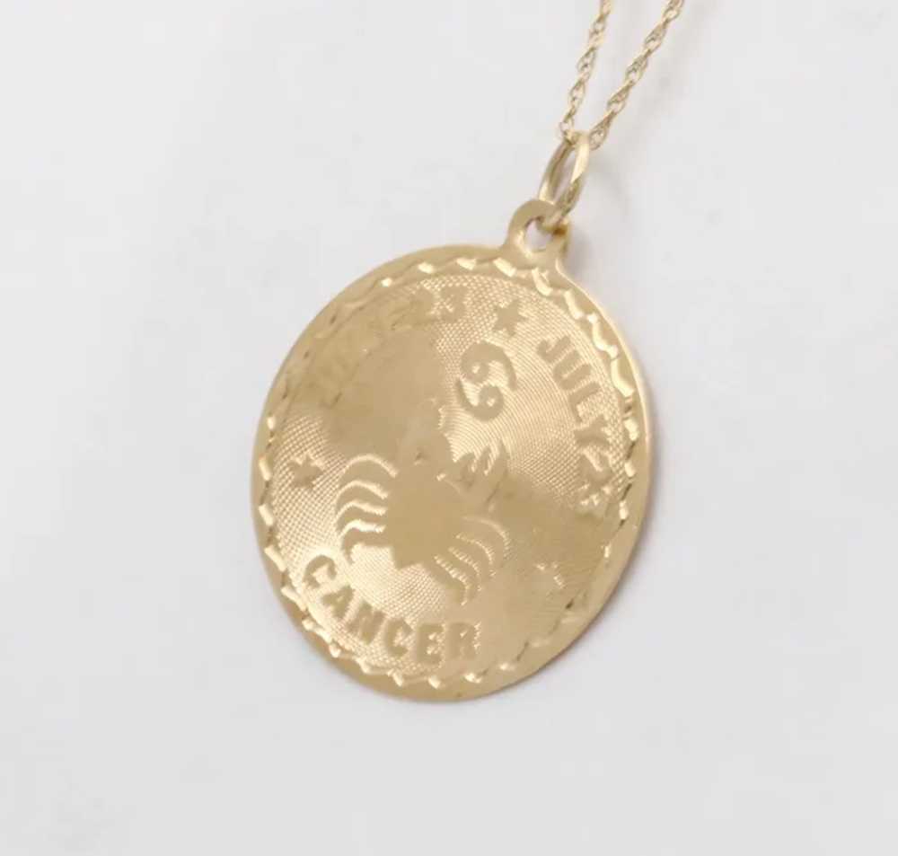 Vintage Horoscope Birth Month Cancer 14K Yellow G… - image 2