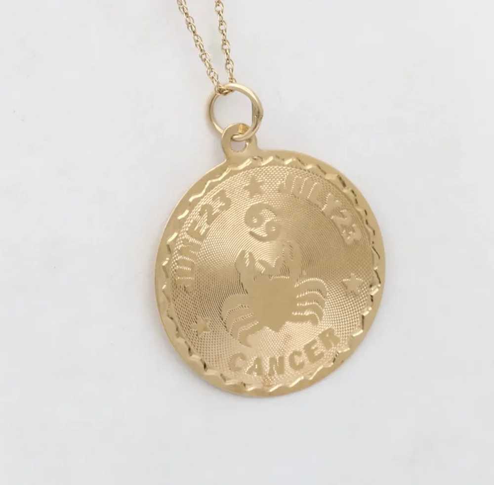 Vintage Horoscope Birth Month Cancer 14K Yellow G… - image 3