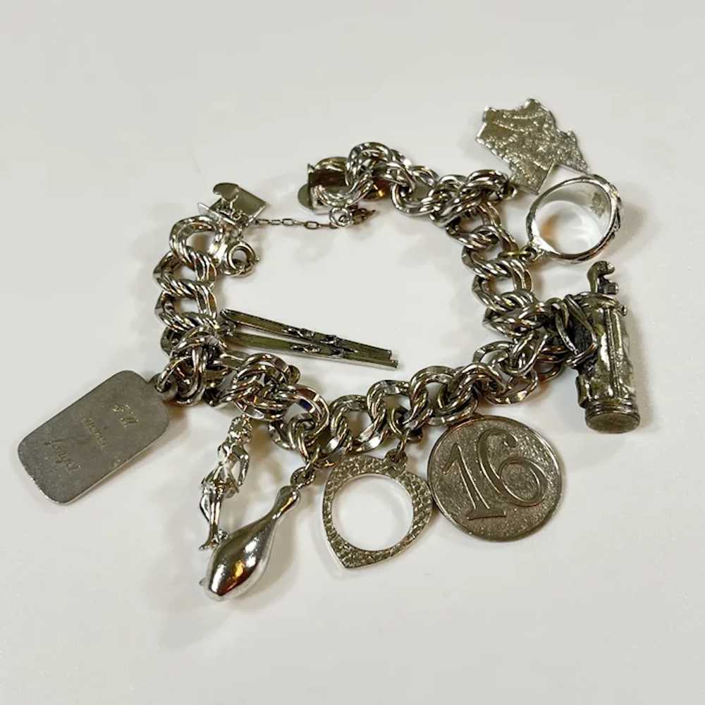 Vintage Sterling Silver Charm Bracelet - image 2